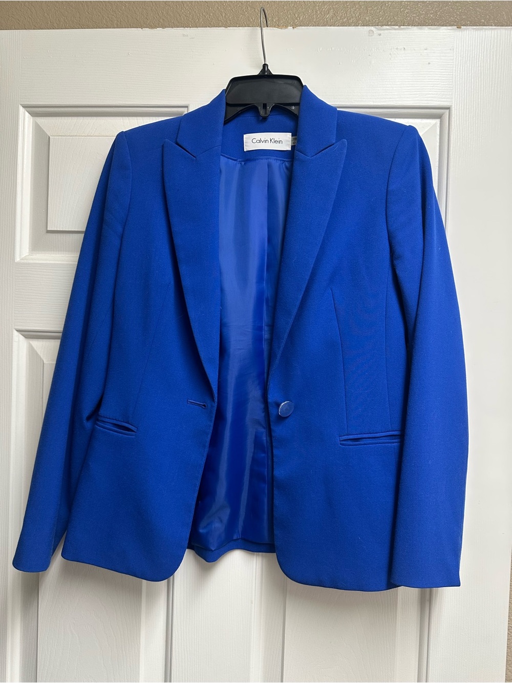 Calvin Klein Cobalt Blue Tailored Single-Button Blazer